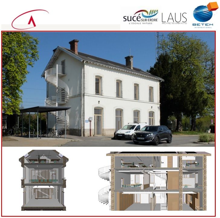 Réhabilitation de la maison de la gare en tierslieu pour la Ville de SucésurErdre Lucathermy